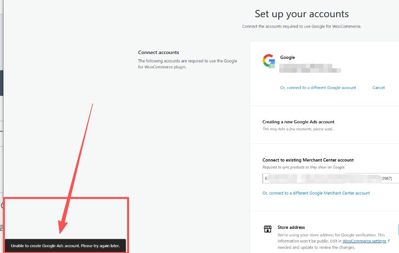 The WordPress admin panel no longer allows creating new Google Ads accounts.